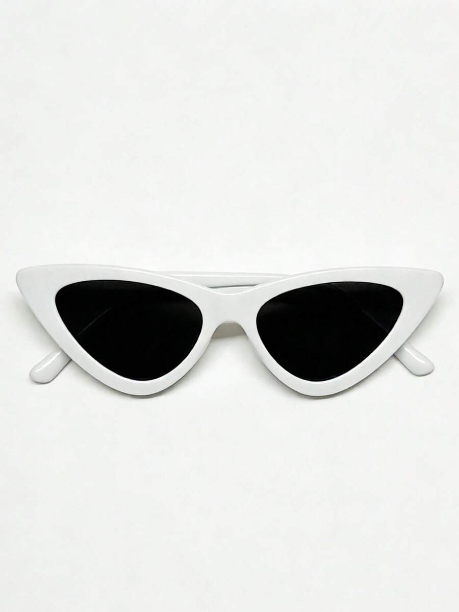 1 Pair Fashionable Triangle Glasses, Suitable For Daily Wear And Photography - White - View 1