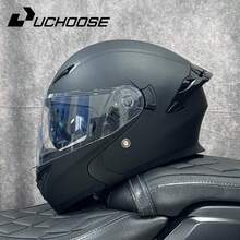 High Quality DOT Motorcycle Helmet Four Seasons Motocross Racing Modular Flip Up Casco Men Women Off Road Helmet Unmasked - 默黑-透明鏡 - 查看 1