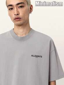 ALLSAINT London Japanese Streetwear Tee100% Cotton, Casual, Comfortable, Durable, Unique Graphic Print, Double-Sided Printed - 灰色 - 查看 3