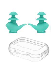 2pcs Reusable Silicone Swimming Ear Plugs, Comfortable Soft Triple-Layer Shark Fin Design, Suitable For Swimming, Surfing, Snorkeling, Shower, Pond And Beach Water Sports - Random Style - Multicolor - View 12