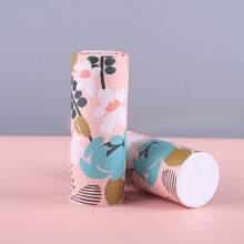 4片/2片/1片装车载家用纸巾盒，车载纸巾架，内含3层面巾纸，圆柱形容器，花卉图案纸巾盒，适用于车载杯架和家用桌面，通用旅行纸巾盒，家居装饰，也适用于办公室和浴室（花卉图案） - 彩色 - 查看 12