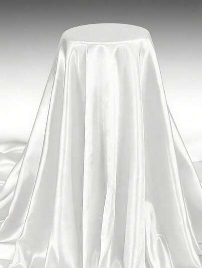 1pc White Satin Fabric, Faux Silk Smooth Texture, Wedding Party Ceremony Backdrop Cloth, DIY Handmade Garment Fabric