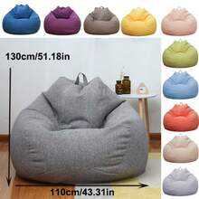 Oversized 51.18*43.31in Bean Bag Cover No Filler Home Essentials Indoor Outdoor,Chair Covers,Couch Cover,Room Acesories,Sofa Covers,Room Deocr ,Dorm,Bean Bag Chair,Bean Bag - 查看 2