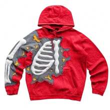 American Y2K  Hip-Hop Letter Printing Hot-Selling Hoodie Personalized Street Men's And Women's Loose Zipper - 紅色 - 查看 1