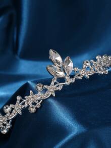 Silver Metal Crystal Rhinestone Queen Princess Crowns Tiaras Headbands Birthday Party Prom Wedding Bridal Headpieces Hair Accessories For Women Girls Brides Bridesmaids - 銀色 - 查看 3