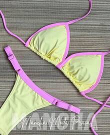 ✨Cotton Candy String Bikini In Polyamide – Comfort And Style ✨ - Baby Yellow/pink - View 2