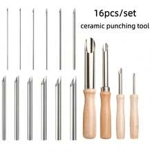 16pcs/Set Ceramic Clay Stainless Steel Round Hole Punch Tools, Professional Pottery Sculpting Punching Craft Tools - Sets - View 10