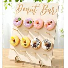 16-Hole Wooden Donut Display Stand, Home Donut Display Rack, Party Food Display Shelf, Birthday Wedding Family Gathering Food Stand, Donut Display Wooden Rack, Thanksgiving Christmas 2025 New Year Party Kitchen Cooking Rack - 16-hole Bracket - View 3