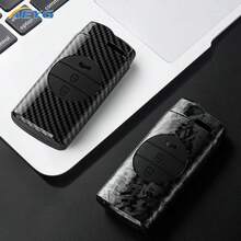 适用于奇瑞瑞虎7 Pro 8 Pro Exeed 瑞虎2 3x Arrizo 5 Pro Gx 5x EQ7 瑞虎4的碳纤维纹理ABS汽车钥匙壳保护套 - 奇瑞D款 - 查看 2