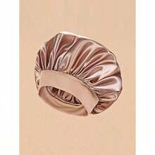 2pcs/1pc Silk Sleep Cap, Satin Hair Cap, Women Wide Brim High Elasticity Cap, Charmeuse Sleep Cap, High-End Satin Hair Care Cap, Curly Hair Silk Headband (Black & Gold) Hair Sleep Cap - 彩色 - 查看 15