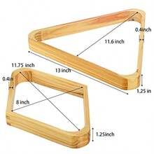 2 Pack Wooden Billiard Ball Racks Solid Wood Triangle Ball Rack 9-Ball Diamond Rack Set Table Pool Balls Racks For Standard 2-1/4" Balls Snooker Pool Table Accessorygift - Wood - View 2