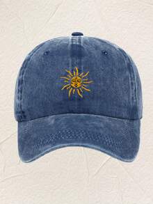 1 chiếc mũ lưỡi trai thêu mới, đã qua xử lý giặt, mũ chống nắng ngoài trời thường ngày dành cho cả nam và nữ, thoáng khí, chống tia UV. - Thần Mặt Trời - Xem 6