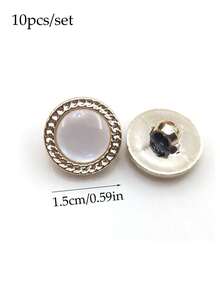 10pcs/Set Plastic Button Chain Edge Circular Button Home Fashionable High-End Coat Windbreaker Accessory Button - Buttons - View 8