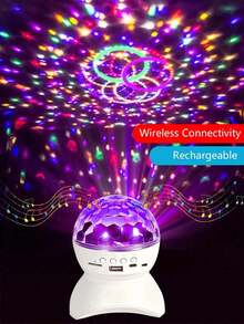 1pc LED Wireless RGB Rotating Projection Lamp, KTV Colorful Lamp, RGB Stage Strobe Light, Rechargeable Crystal Ball Lamp, Outdoor Speaker Christmas Stage Light, Disco Ball Party Light - Multicolor - View 13