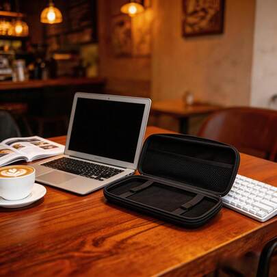 Funda de transporte para teclado - Estuche rígido a prueba de polvo de EVA con bolsillo de malla y correa, se ajusta a teclados mecánicos de tamaño completo (con espacio para ratón, cables, extractor de teclas y herramienta de extracción de interruptores)