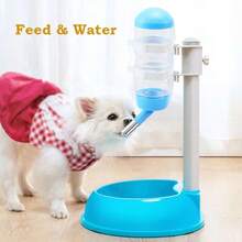 Automatic Pet Drinker Dog Bowls Water Bottles Universal Dog Waterer Feeder 2 In 1 Liftable Dispenser Puppy Supplies Space-Saving - Multicolor - View 3