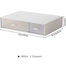 Desktop Organizer-Stackable Organizer Drawers Desk Storage Perfect For Collection Small Item/Cosmetic Office Supplies - 2 Drawers Whitegtt - Small2 Drawers - View 3