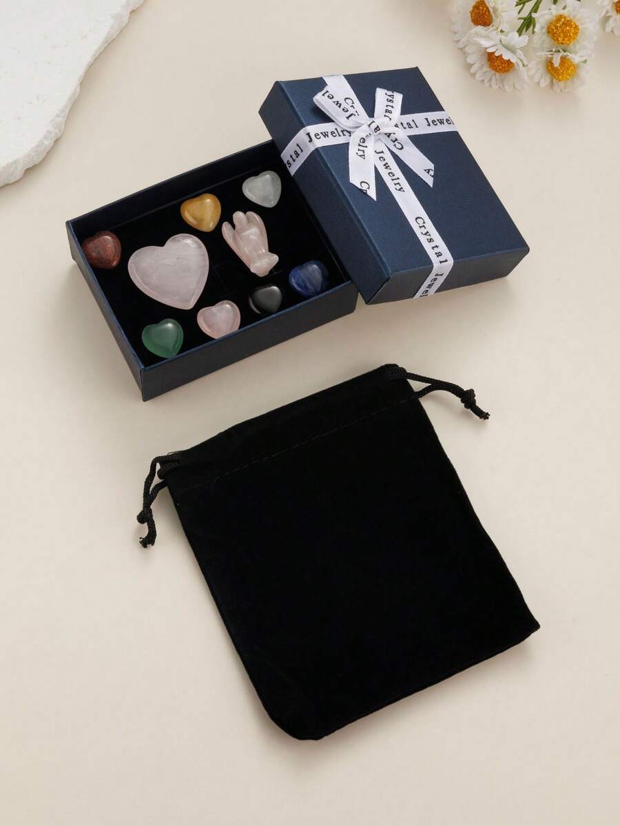 6/7/11 Pcs Healing Crystal Chakra Stones Set, Chakra Heart Crystal Stones, 7 Chakra Tumbled Stones Bulk Natural Amethyst Rose Quartz Green Aventurine Tiger Eye For Reiki Chakra Meditation - Multicolor - View 1