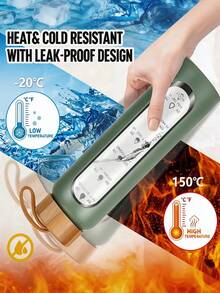 可重复使用的励志玻璃水瓶，宽口玻璃杯，适用于冰咖啡、果汁饮料，大容量水壶，防漏饮水杯，男女通用，适合居家、旅行、办公和户外活动，咖啡杯，派对用品，健身必备，运动配件，旅行必备 - 彩色 - 查看 5