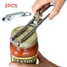 2/3PCS Bottle Opener & Jar Opener For Weak Hands, Adjustable Stainless Steel Can Opener, Multifunctional Jar Lid Opener Gripper Kitchen Gadgets - 銀色 - 查看 2