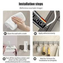 Kitchen Hanging Hook Rack, Adhesive Wall Mount Movable Utensil Pot Spatula Spoon Storage Organizer - Multicolor - View 9