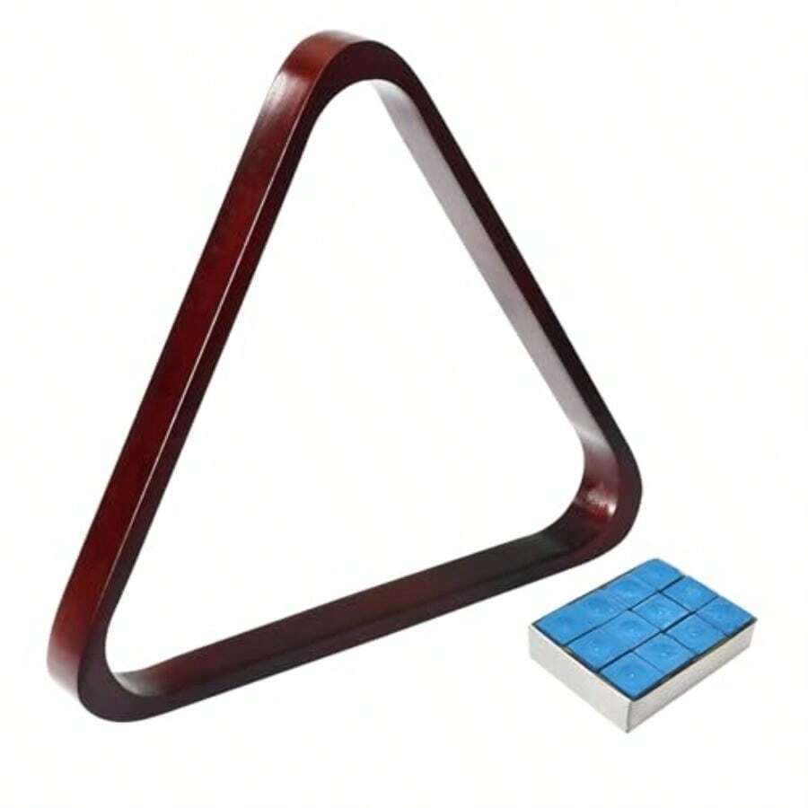 Solid Wood Pool Ball Rack Billiard Ball Triangle Rack Pool Table Ball Holder Positioning Rack 2-1/4" Pool Ball Rackgift - Burgundy - View 1