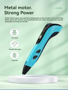 Children's Educational 3D Printing Pen DIY Graffiti 3D Drawing Consumable Refill Pen Core 3-Speed Adjustable One-Key Retraction Material Parent-Child Interaction Suitable For 6-12 Years Old And Above Boys Girls Birthday Creative Gift (Accessory Color Random) (Pen Core Consumable Specification Does Not Include Printing Pen) (Single Pen Does Not Include Consumable) - 彩色 - 查看 5