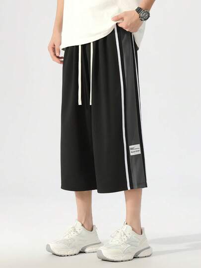 Gerade geschnittene, Knöchel lange Hose in Große Größen, gerade Passform mit Stickerei, geeignet für den Sommer