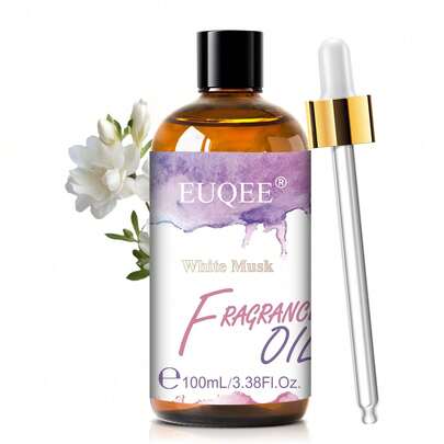 1pc EUQEE 100ml White Musk Fragrance Oil Long Lasting Aroma For Diffuser Humidifier Handmade Crafts,Multi-Use Aromatherapy Oil For Bedroom Living Room Diffuser Relaxation,Bath Creating Warm Cozy Home Atmosphere