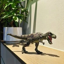 Decorative Sculpture Statue Tyrannosaurus Rex Dinosaur Figurine, Realistic Texture, Indoor/Outdoor Decor, Holiday Gift - Black - View 4