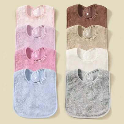 Bộ 8 yếm ăn cho bé mềm mại, thấm hút tức thì + chất liệu EVA (màu ngẫu nhiên)