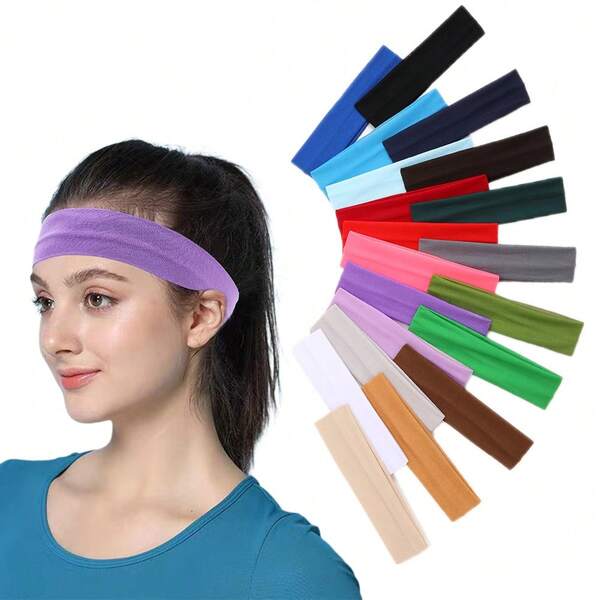 1/4pcs Random Color High-Quality Fashion Fabric Headband, Suitable For Daily Wear, Cycling And Fitness