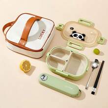 1000ML 3 Compartments Portable Plastic Lunch Box, Cute Patterned Fruit Salad Bento Box, Large Capacity Sealed Leak Proof Lunch Container, Detachable Divided Fruit Fresh-Keeping Box, Microwave Heatable, Suitable For Student And Adult Use In School, Office, Outdoor Camping, Picnic, Travel - Multicolor - View 15