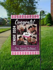 1pc Custom Photo Garden Flag,Personalized Graduation Gift,Customizable University Of Senior 2026 Flag,Custom Text And Image Graduation Banner,Graduation Season Gift,Graduate Gift For Her,Outdoor Yard Decor,Graduation Party Decor - Multicolor - View 12