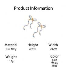 一对优雅手工渐变蓝白蝴蝶珐琅耳坠，温柔婉约的夏季新款女士耳环 - 彩色 - 查看 7
