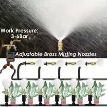 Automatic Drip Irrigation Set, Equipped With Brass Atomizing Nozzle, Suitable For Lawns, Potted Plants And Greenhouses, Lawn Automatic Drip Irrigation System, Potted Plant Greenhouse - Irrigation Kit - View 5