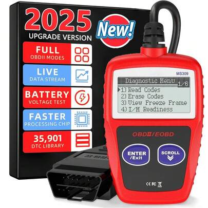 OBD2 Car Diagnostic Tool, Direct Reading Of Vehicle Data And Battery Fault Codes, OBDII Car Diagnostic Scan Tool For Checking Engine/EOBD - For Cars (Not Motorcycles)