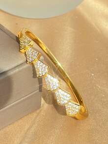 Bộ trang sức hình trái tim bằng thép không gỉ mạ vàng 18K và đá Zirconia dành cho nữ, vòng tay vàng, vòng tay nhiều lớp sáng bóng kiểu Ins, quà tặng cho mẹ, Giáng sinh, Lễ Tạ ơn, Halloween, trang sức cưới, kỷ niệm, quà tặng Ngày Valentine, phong cách Boho hàng ngày và tiệc tùng. - Nhiều màu - Xem 11
