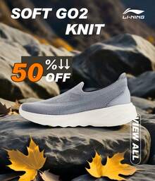 LI-NING - Zapatos ligeros de suela blanda para mujer AGLV018 - gris brumoso - Ver 3