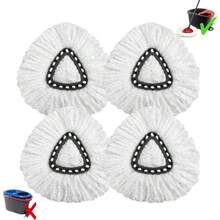 4 Pack Microfiber Mop Head Refill Set Compatible With EasyWring Mop Systems Swivel Replacement Heads Deep Cleaning Machine Washable Floor Supplies - 4 件 - 查看 1