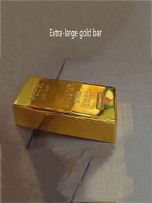 逼真金条装饰品，金条门挡，风水招财摆件，适用于节日庆典，寓意吉祥，可用作摄影道具、家居办公装饰、生日礼物、万圣节礼物、圣诞节礼物、新年礼物 - 彩色 - 查看 11