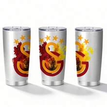 20oz Insulated Water Bottle Majestic Lion Emblem With Gold And Maroon Graphic Design Featuring Four Stars And Artistic Smoke Effects Artistic Turkish Football Fan Gift For Birthdays Fathers Day And Special Celebrations - 1 pc - 查看 9