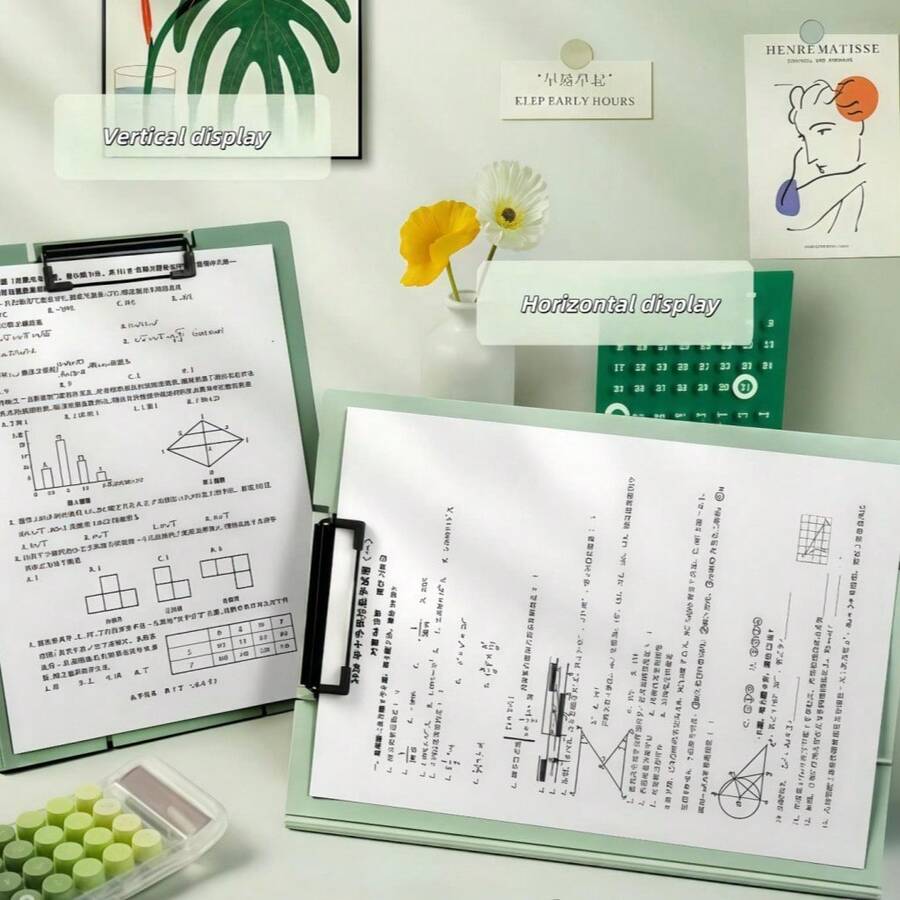 新款A4折叠支架写字板、考试写字板、学生考试板、办公会议文件袋、学校及学习用品