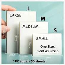50 hojas por bloc de notas adhesivas transparentes, notas autoadhesivas sin rastro, blocs de notas reutilizables impermeables, escritura visible y suave, fácil de arrancar, para maestros, estudiantes, oficina, escuela, marcado de lectura, anotación de libros, inspiración instantánea, grabación, útiles escolares, papel de memorándum, suministros de anotación - transparente - Ver 11