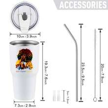 30oz Stainless Steel Tumbler Black White Options,  Not Today Satan Woman With Drink Graphic Cups, Insulated Travel Coffee Mug With Lid And Straw , Double Wall Vacuum Reusable Travel Cups, Funny Birthday Party Gift For Women & Men - trắng - Xem 3