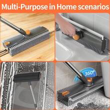 3 In 1 Long Handle Floor Scrub Brush With Squeegee And Tweezer Heavy Duty 90 Degree Stiff Bristle Push Broom For Patio Shower Garage Deck Tile Concrete Cleaning Supplies - 預設 - 查看 7