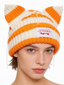 Solid Color Cute Fashion Versatile Ear Beanie, Unisex Knitted Brimless Hat For Spring And Autumn - Pig Hat - View 15