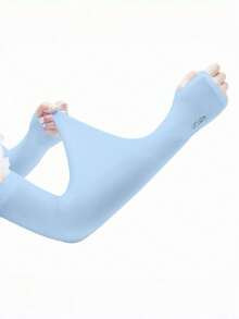 Random/Sun Protection Arm Sleeves, Unisex Compression Arm Warmers For Golf, Basketball, Cycling, Fishing, Driving, Running, Rowing, Gardening - Solid Color - View 5