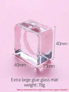 美睫胶垫玻璃方形调色盘，粘性粘合板，适用于睫毛嫁接、美甲、化妆工具 - 無色 - 查看 10