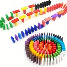 120片装木制多米诺骨牌套装，色彩缤纷的棋盘游戏，创意堆叠滚动游戏，不含配件，适合学习和家庭娱乐，混合颜色，户外游戏 | 经典棋盘游戏 | 耐用的木质结构，趣味桌面游戏，多米诺骨牌，户外露营旅行游戏，节日派对桌面游戏，多功能桌面游戏，是生日、婚礼、毕业典礼、露营、度假、派对和其他休闲娱乐活动的理想之选。 - 彩色 - 查看 7